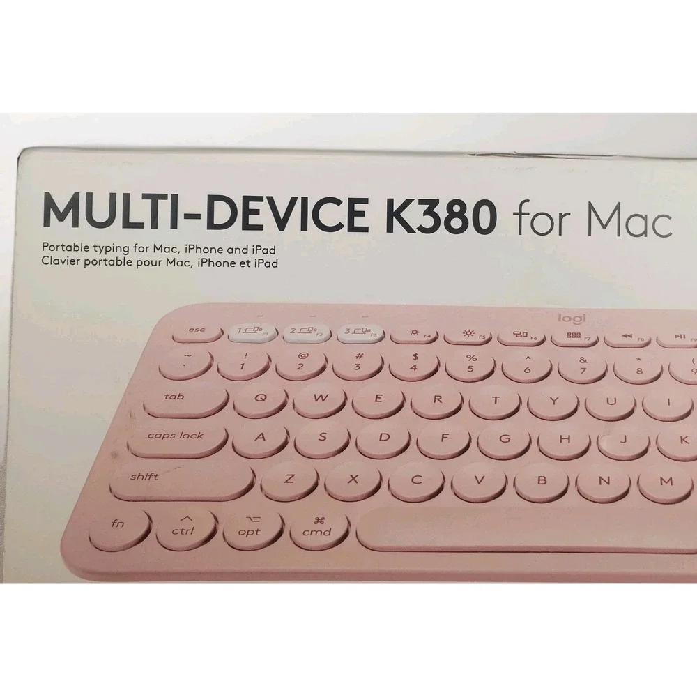 Logitech Pink Wireless Keyboard For Mac K380 Multi Device Bluetooth-New Open Box